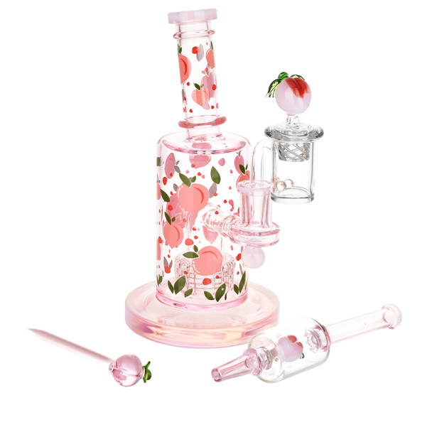 Pulsar Fruit Series Glow In The Dark Dab Rig Kit - 8" / 14mm F Peaches & Cream