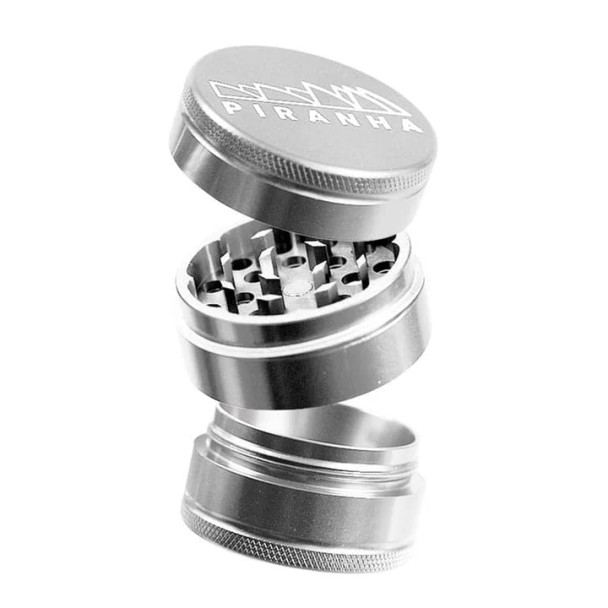 3-Piece Piranha Grinder with Storage 2.0 Silver
