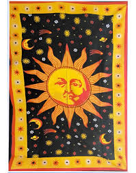 Medium Golden Sun Galaxy Tapestry - 54in x 86in