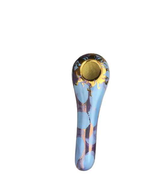 Porcelain Gold Spoon - Turquoise/Purple
