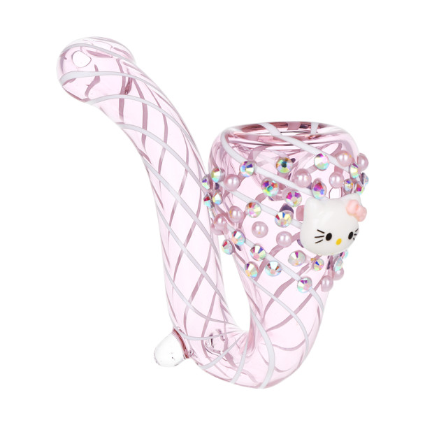 Greetings Kitty Sherlock Glass Pipe - 5.25"