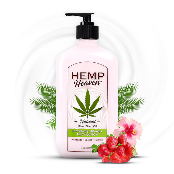 Hemp Heaven Body Lotion - 18oz Strawberry Hibiscus