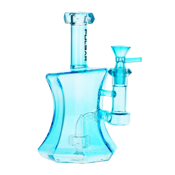 Pulsar Drippy Diamonds Water Pipe - 7.5" / 14mm F / Blue