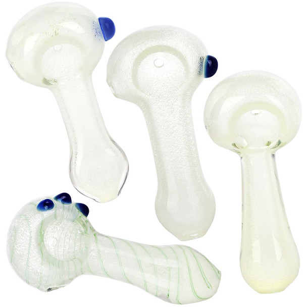 Glowing Spectrals Glass Spoon Pipe Assortment - 3.5" / Assorted Colors/4ct Bundle