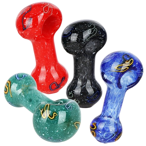 Frit Fusion Glass Spoon Pipe Assortment - 3" / Assorted Colors/4ct Bundle