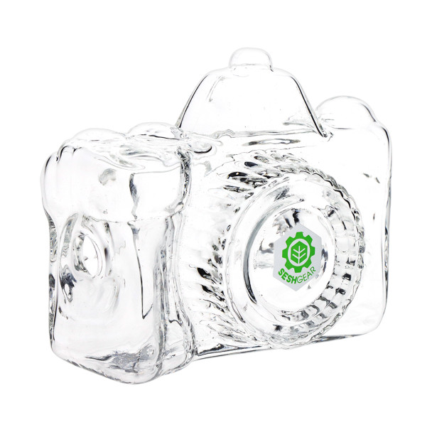 Seshgear Old School Camera Glass Hand Pipe 4" - Clear