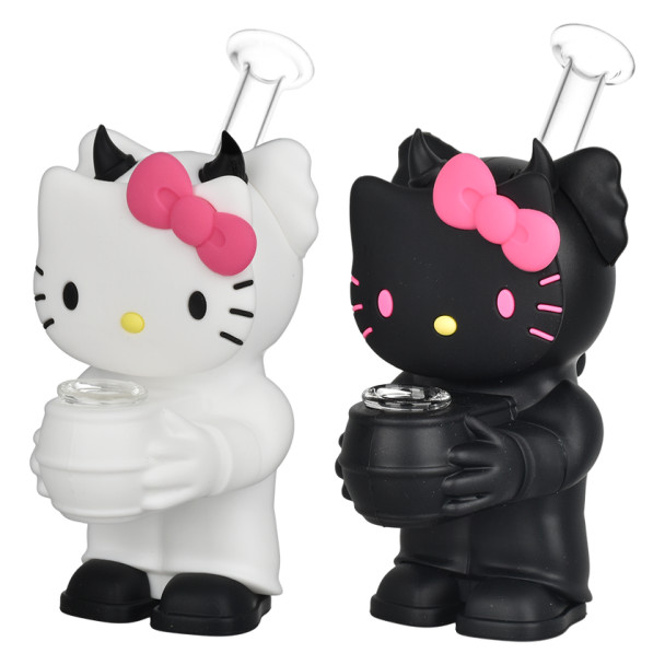 What Up, Cat? Silicone Water Pipe - 5.5" / Assorted Colors/2ct Bundle
