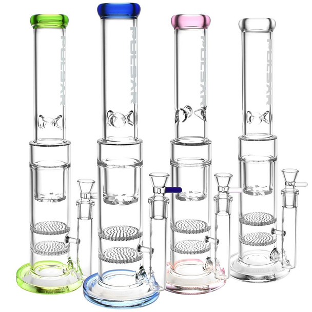 Pulsar Borosilicate Water Pipe - 17" / 19mm Female/ Colors Vary