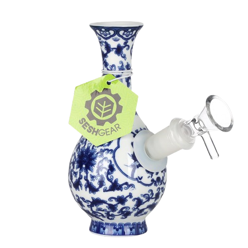 SeshGear Chinese Vase Ceramic Water Pipe -  5.7" / Bubble Base