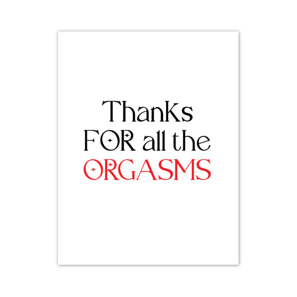 NaughtyKards Greeting Card Thanks for all the Orgasms