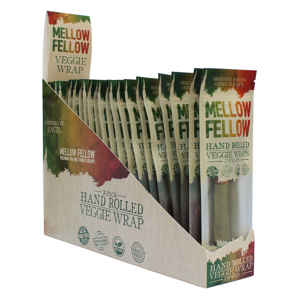 Mellow Fellow Hand Rolled Wraps - Veggie - Display - 2 per Pack