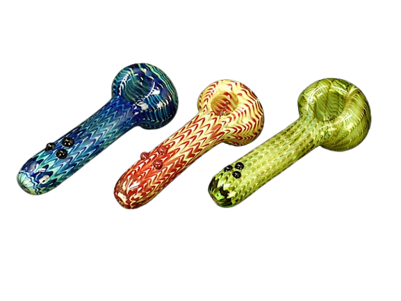 Snake Skin Marble Hand Pipes - 4.5"/3ct Bundle