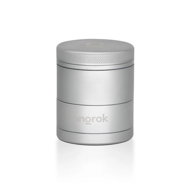 ONGROK 5pc Storage Grinder w/ Pyramid Teeth Silver