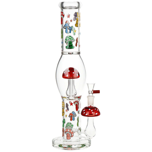 Pulsar Shroom Shenanigans Glass Water Pipe - 15.25" / 14mm F