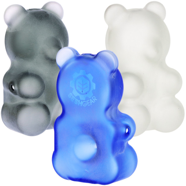 SeshGear Gummy Bear Glass Hand Pipe - 3.5" / Assorted Colors/3ct Bundle