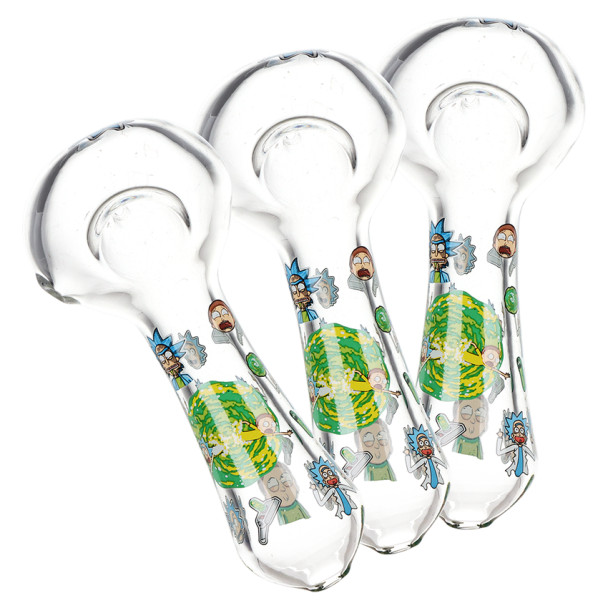 Rich and Shorty Glass Spoon Pipe - 4.5"/3ct Bundle
