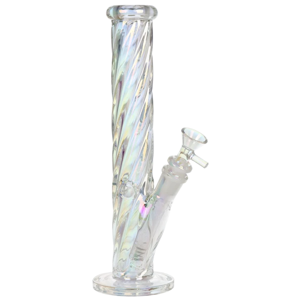 SeshGear Twist Straight Tube Glass Water Pipe - 10.25" / 14mm F / Medium