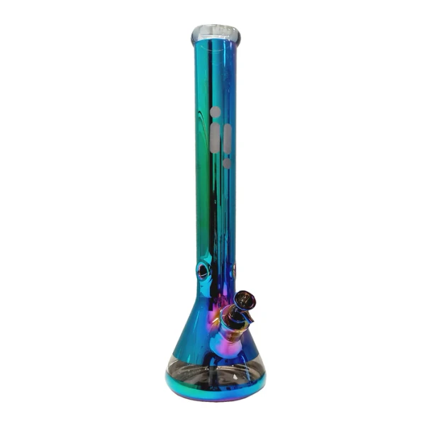 Infyniti 18" Beaker w/ Ice Pinch - Chrome Finish - Dark Green Sunshine