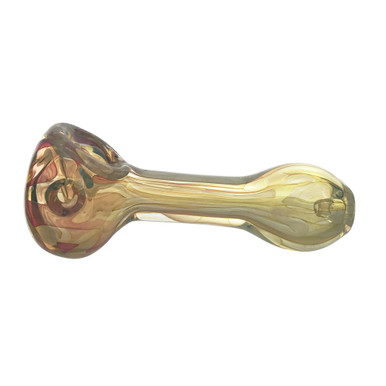 2.5in Dichro & Gold Fumed Spoon Long Glass Hand Pipe