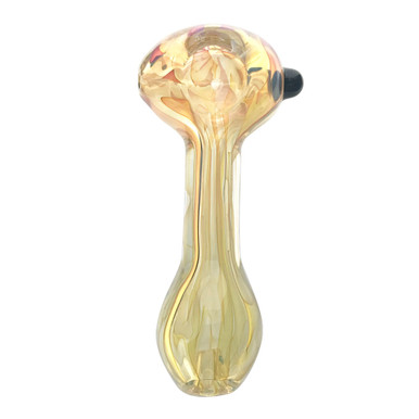 2.5in Dichro & Gold Fumed Spoon Long Glass Hand Pipe