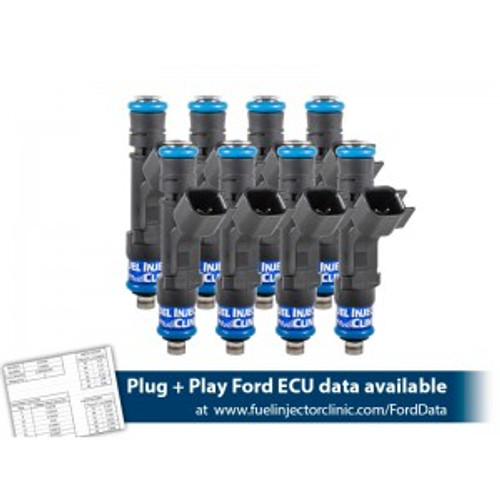 525cc (50 lbs/hr at 43.5 PSI fuel pressure) FIC Fuel Injector Clinic Injector Set for Mustang GT (1987-2004)/ Cobra (1993-1998)(High-Z)