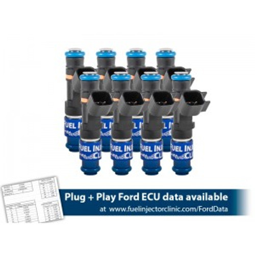 1000cc (95 lbs/hr at 43.5 PSI fuel pressure) FIC Fuel Injector Clinic Injector Set for Mustang GT (1987-2004)/ Cobra (1993-1998)(High-Z)