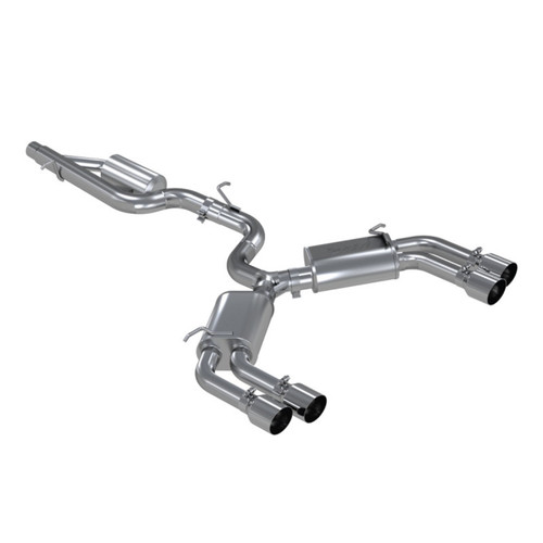 MBRP T304 3" Quad-Exit Valve Delete Cat-Back Exhaust System | 2015-2020 Audi S3