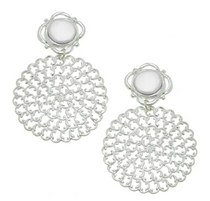 Silver with Genuine Coin Pearl Earrings