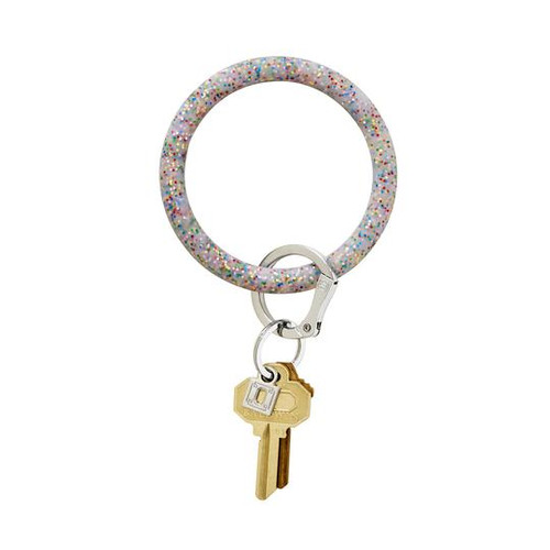 Big O Silicone Key Ring - Rainbow Confetti 