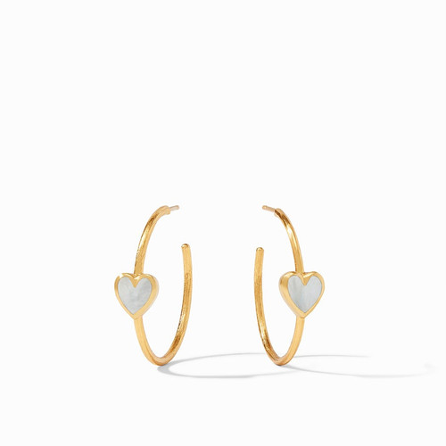 Heart Hoop Gold Mother of Pearl - M