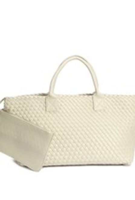Large Woven Tote, White