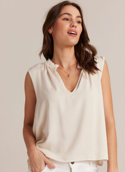 RUFFLE NECK TANK