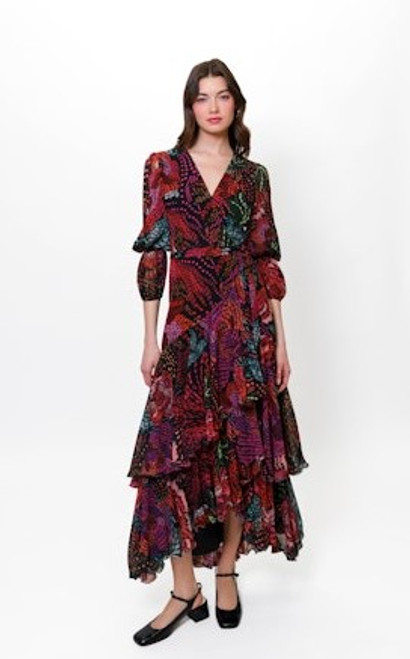 HUTCH CARLOTTA DRESS CONDENSED EMBROIDERED FLORAL