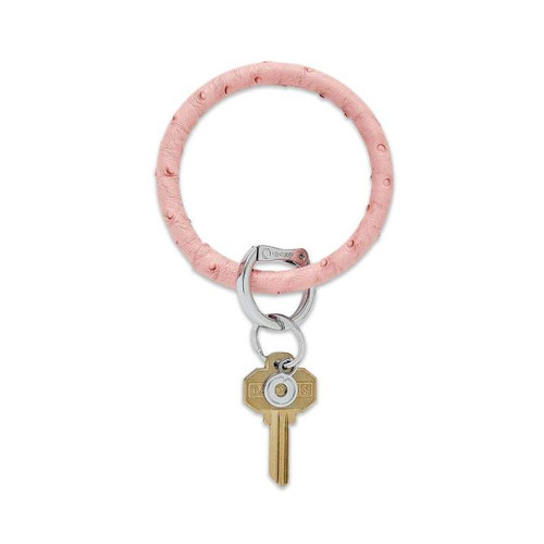 Big O Leather Key Ring-Dusty Rose Ostrich