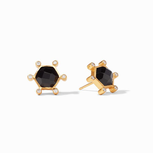 Cosmo Stud Gold Obsidian Black