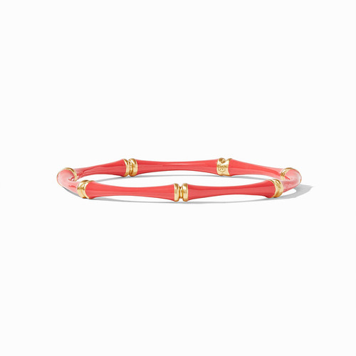 Bamboo Bangle Gold Coral Enamel - M