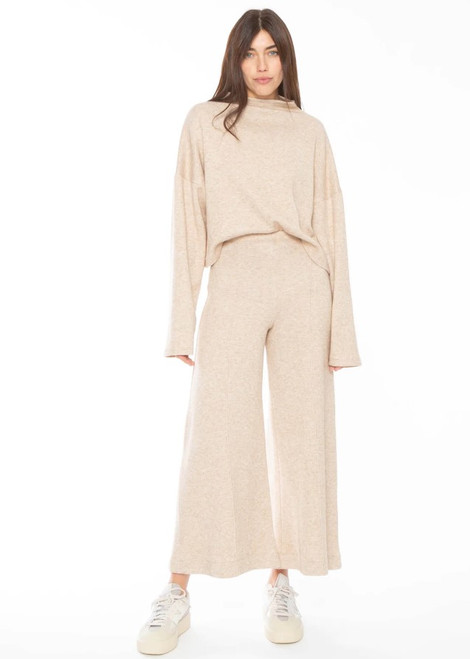 Washable Cashmere-Like Blend Wide Leg Pant: Cropped