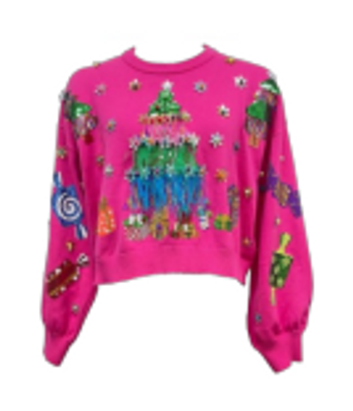 FEATHER CHRISTMAS TREE & CANDY SWEATER