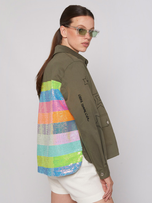 OLIVIA SEQUIN STRIPE JACKET