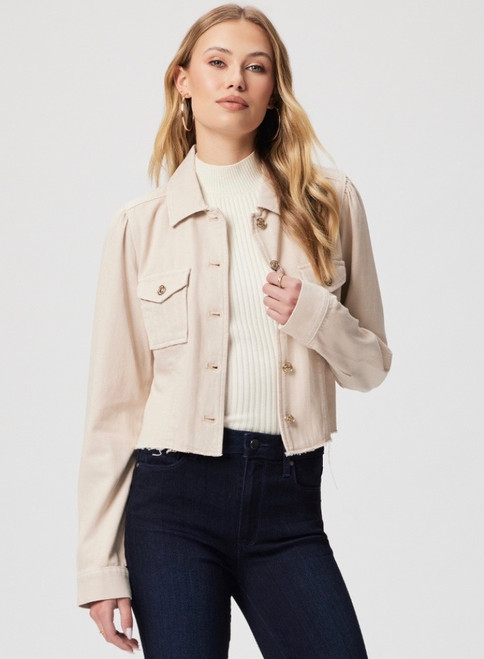 CROPPED PACEY DENIM JACKET W/RAW HEM