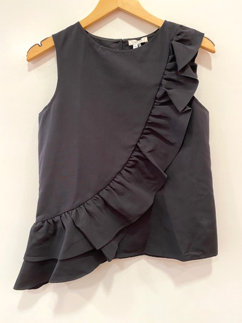 Miranda Ruffle Tank, Black