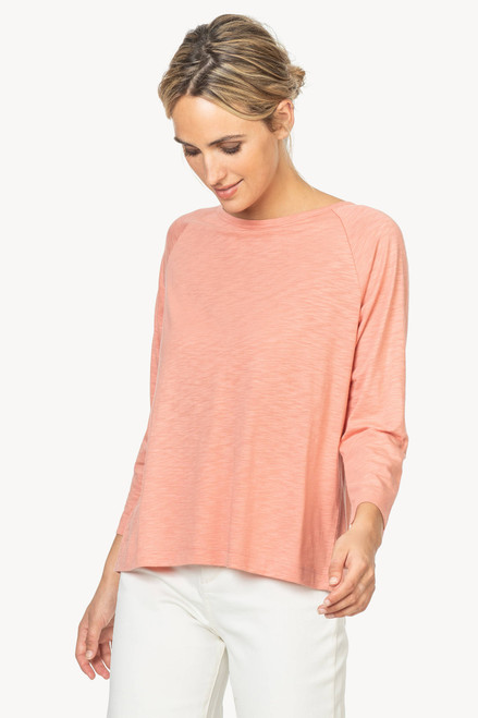 3/4 Sleeve Pleat Top, Clay