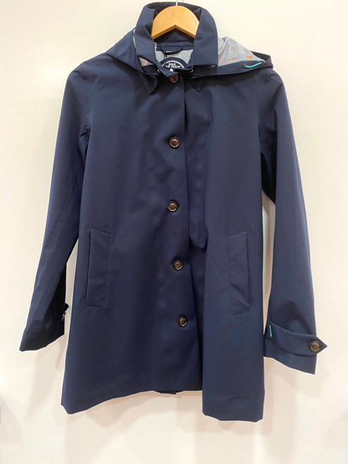 Grinx Trench Coat, Blue Black