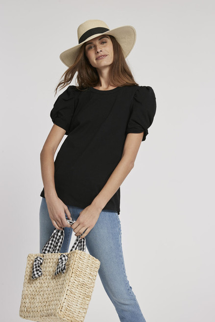 Kari Puff Sleeve Tee, Black