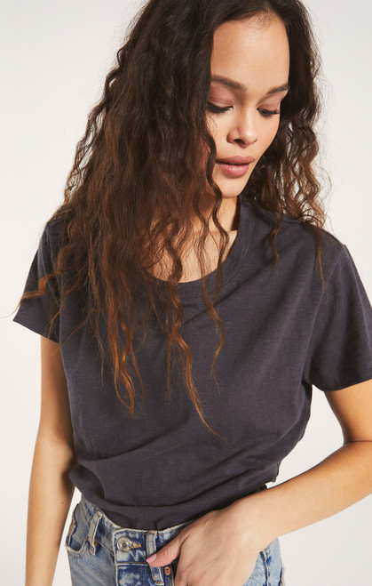 Trina Slub Tee - Washed Grey