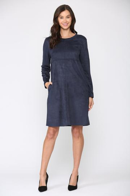 Aurora Round Neck Dress, Navy