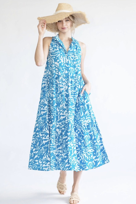 Ro Long Dress, Seaweed Ocean 