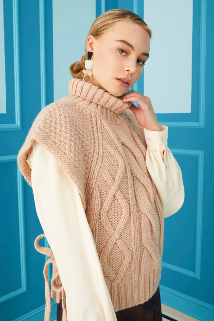 Palmer Popover Sweater, Rose Dust
