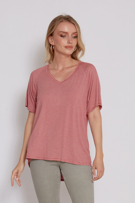 Taylor Tee - Wild Rose Stripes