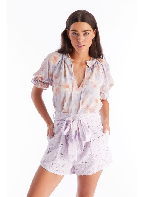 Chelsey Top - Lavender Watercolor